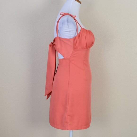 Hello Molly Tie Back Coral Mini Dress - XS - Picture 8 of 10